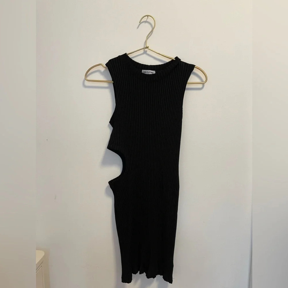 LNA Melis Cutout Short Mini Dress in Black Size M - Picture 6 of 6